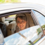 Bride arriving at a Cambridge Wedding